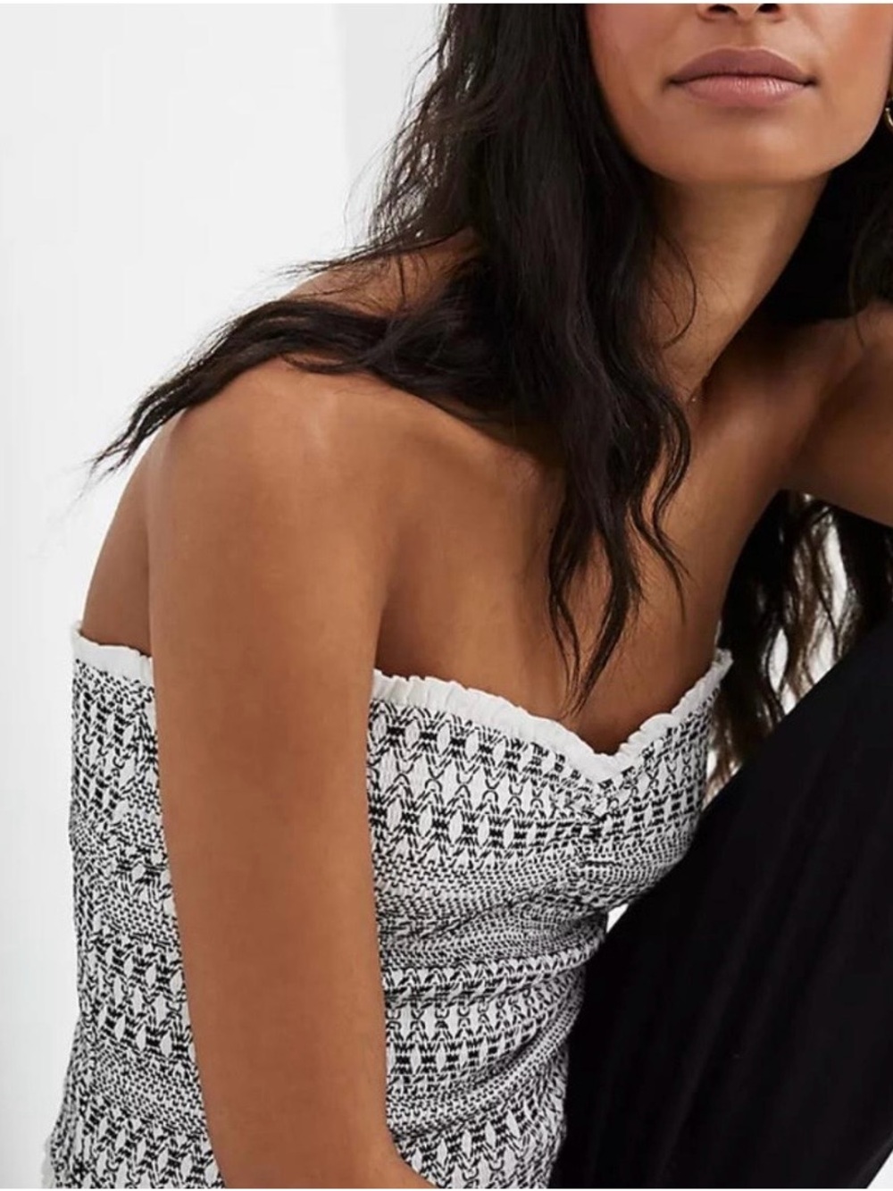 Anthropologie Black and White Tube Top